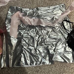 Metallic Silver Skirt- Never Worn